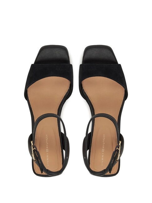 TH MONOGRAM Sandalias de cu&ntilde;a alta de piel negro - Zapatos Mujer