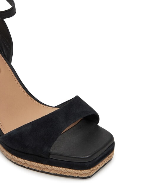 TH MONOGRAM Sandalias de cu&ntilde;a alta de piel negro - Zapatos Mujer