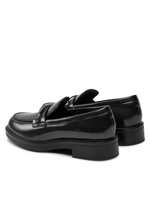 LOAFER BAR SAFF Mocasines de piel con inserto saffiano negro - Zapatos Mujer