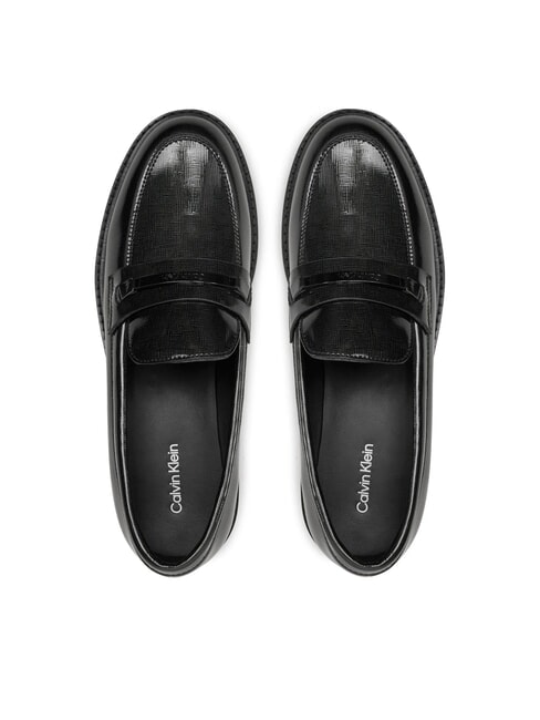 LOAFER BAR SAFF Mocasines de piel con inserto saffiano negro - Zapatos Mujer