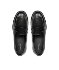 CALVIN KLEIN LOAFER BAR SAFF Mocasines de piel con inserto saffiano negro - Zapatos Mujer - 3