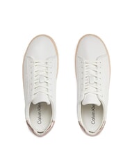 CALVIN KLEIN CUPSOLE LACE UP PEARL Zapatillas de cuero blanco - Zapatos Mujer - 6