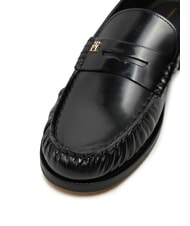 TOMMY HILFIGER TH MONOGRAM Mocasines de piel brillante negro - Zapatos Mujer - 4