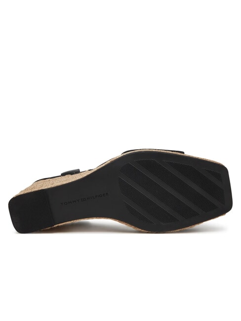 TH MONOGRAM Sandalias de cu&ntilde;a alta de piel negro - Zapatos Mujer