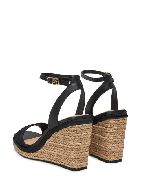 TH MONOGRAM Sandalias de cu&ntilde;a alta de piel negro - Zapatos Mujer