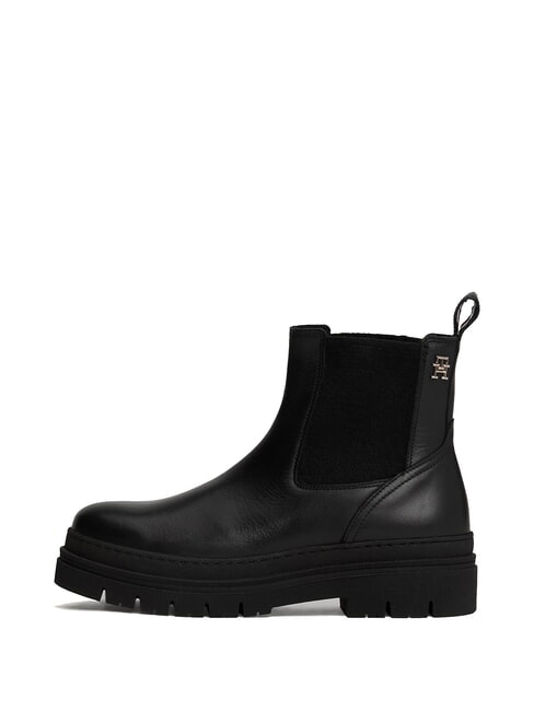 TH Botines de piel estilo Chelsea negro - Zapatos Mujer