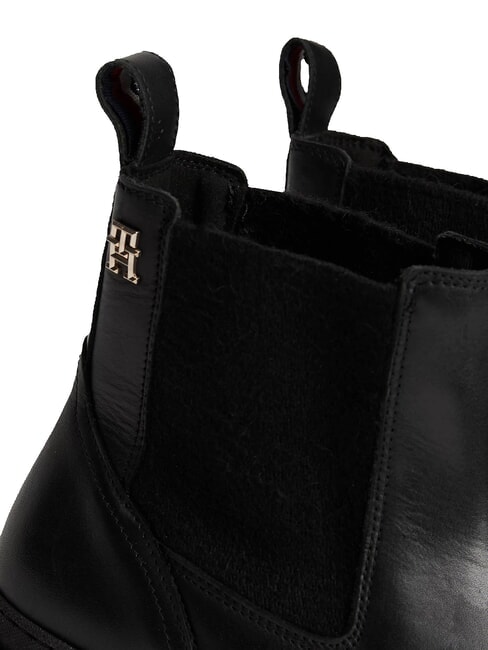 TH Botines de piel estilo Chelsea negro - Zapatos Mujer
