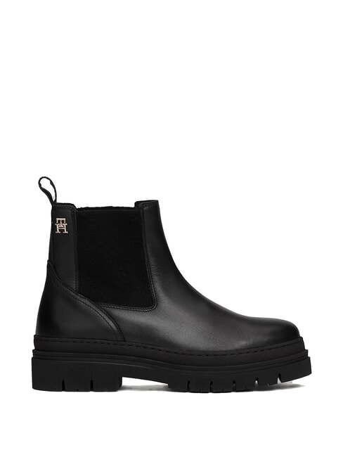 TH Botines de piel estilo Chelsea negro - Zapatos Mujer