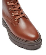 TOMMY HILFIGER TH ELASTIC RIB LACEUP Botas de cuero con cordones marr&oacute;n co&ntilde;ac - Zapatos Mujer - 4