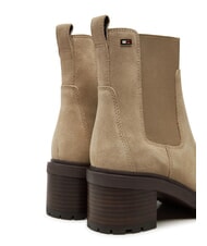 TOMMY HILFIGER FLAG MID HEEL Botines de ante beige - Zapatos Mujer - 5