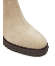 TOMMY HILFIGER FLAG MID HEEL Botines de ante beige - Zapatos Mujer - 3