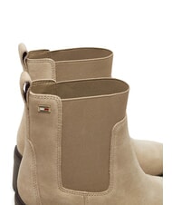 TOMMY HILFIGER FLAG MID HEEL Botines de ante beige - Zapatos Mujer - 4