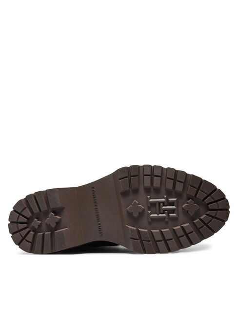 TH ELASTIC RIB LACEUP Botas de cuero con cordones marr&oacute;n co&ntilde;ac - Zapatos Mujer