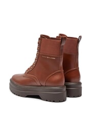 TOMMY HILFIGER TH ELASTIC RIB LACEUP Botas de cuero con cordones marr&oacute;n co&ntilde;ac - Zapatos Mujer - 5