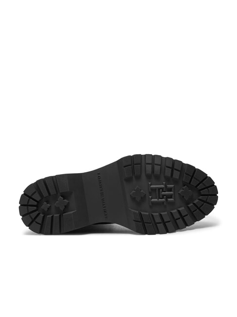 TH ELASTIC RIB LACEUP Botas de cuero con cordones negro - Zapatos Mujer