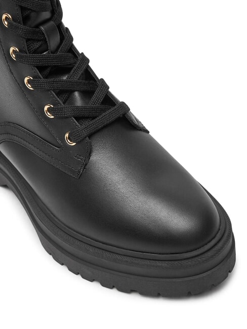 TH ELASTIC RIB LACEUP Botas de cuero con cordones negro - Zapatos Mujer