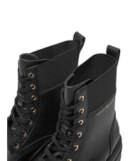 TOMMY HILFIGER TH ELASTIC RIB LACEUP Botas de cuero con cordones negro - Zapatos Mujer - 4