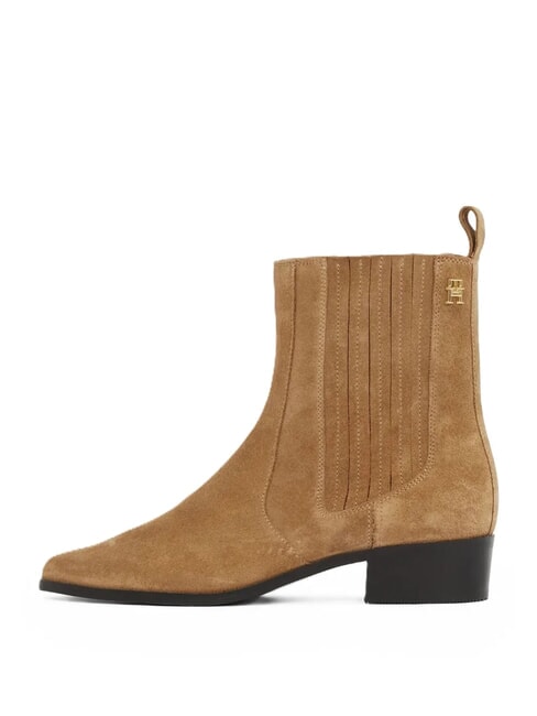 COWBOY CHELSEA Botines de ante con punta puntiaguda caqui - Zapatos Mujer