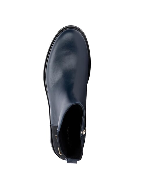 TH Botines bajos de ante y piel azul - Zapatos Mujer