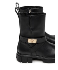 TOMMY HILFIGER BIKER Botines de piel con hebilla negro - Zapatos Mujer - 4