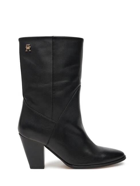 MID COWBOY Botines de piel con tac&oacute;n negro - Zapatos Mujer