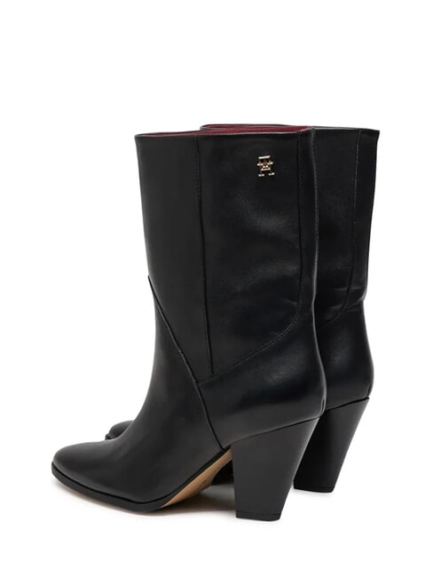 MID COWBOY Botines de piel con tac&oacute;n negro - Zapatos Mujer