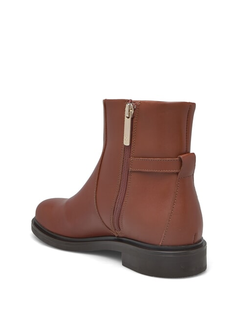 TH CHAIN Botines bajos de piel con cremallera marr&oacute;n co&ntilde;ac - Zapatos Mujer