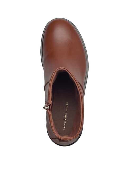 TH CHAIN Botines bajos de piel con cremallera marr&oacute;n co&ntilde;ac - Zapatos Mujer