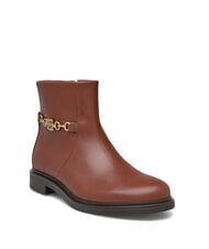 TOMMY HILFIGER TH CHAIN Botines bajos de piel con cremallera marr&oacute;n co&ntilde;ac - Zapatos Mujer - 3