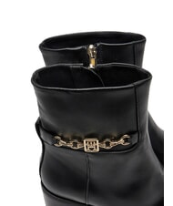 TOMMY HILFIGER TH CHAIN Botines de piel con cadena negro - Zapatos Mujer - 3