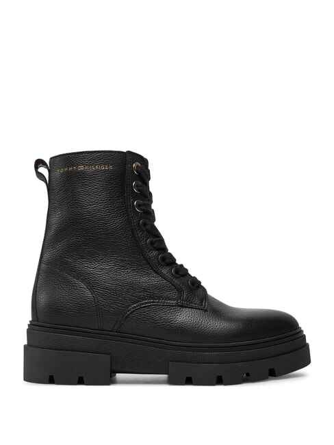 BICOLOR Botas de cuero con cordones negro - Zapatos Mujer