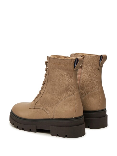 BICOLOR Botas de cuero con cordones beige - Zapatos Mujer