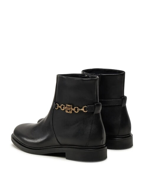 TH CHAIN Botines bajos de piel con cremallera negro - Zapatos Mujer