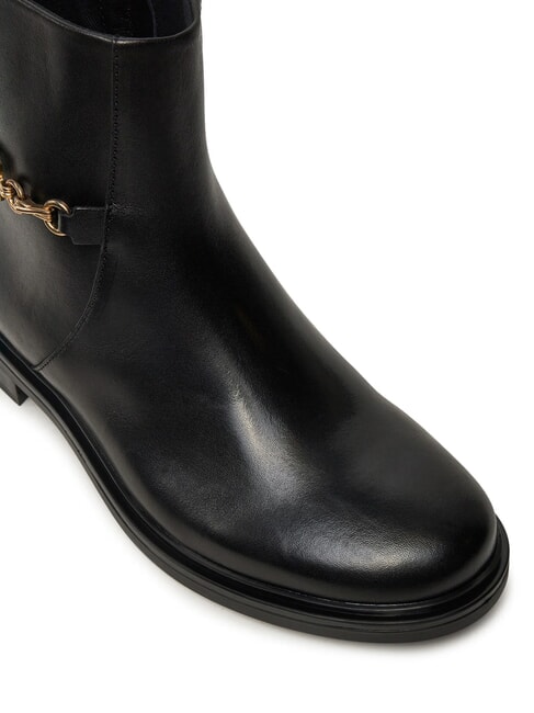 TH CHAIN Botines bajos de piel con cremallera negro - Zapatos Mujer