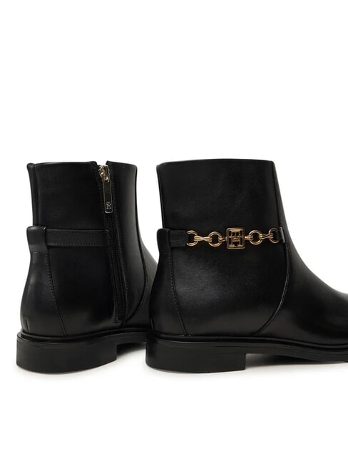 TH CHAIN Botines bajos de piel con cremallera negro - Zapatos Mujer