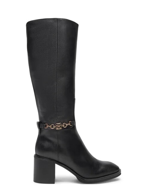 TH CHAIN Botas altas de piel con cadena negro - Zapatos Mujer