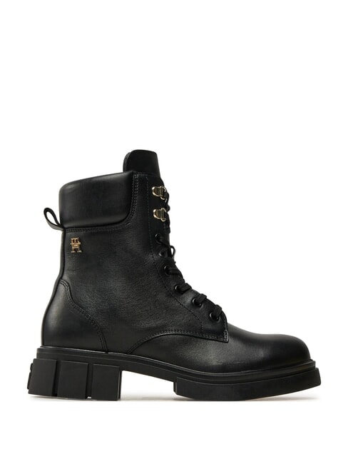 LACE -UP BIKE Botas de cuero con cordones negro - Zapatos Mujer