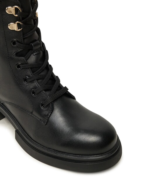 LACE -UP BIKE Botas de cuero con cordones negro - Zapatos Mujer