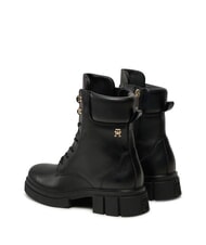 TOMMY HILFIGER LACE -UP BIKE Botas de cuero con cordones negro - Zapatos Mujer - 6