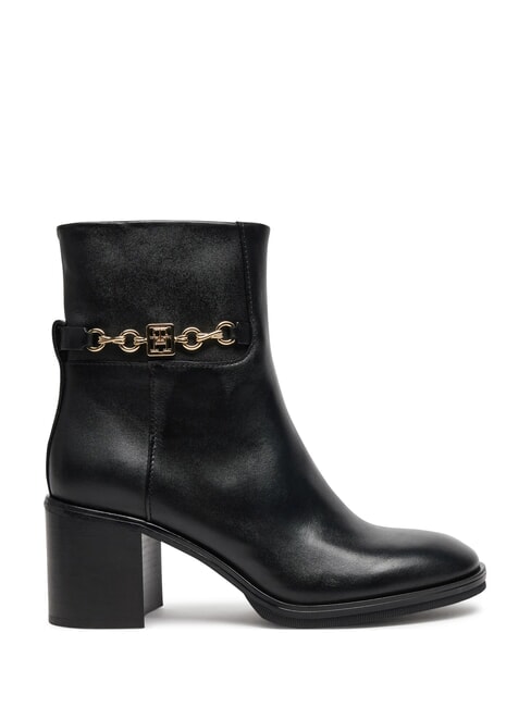 TH CHAIN Botines de piel con cadena negro - Zapatos Mujer