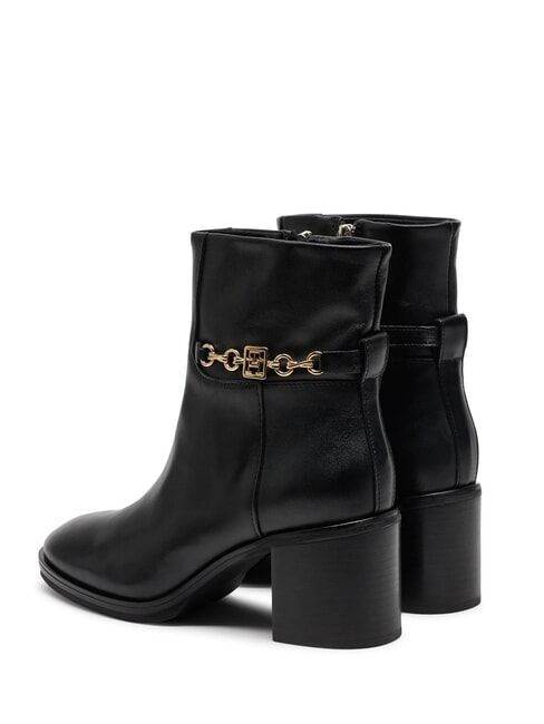 TH CHAIN Botines de piel con cadena negro - Zapatos Mujer