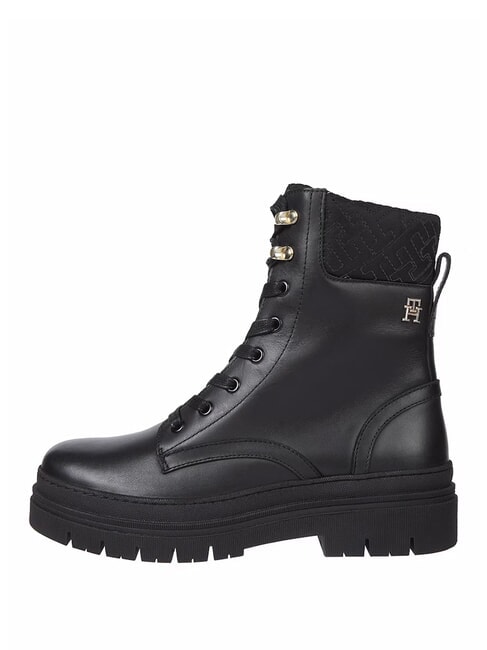 CLEATED LACE-UP Botines con cordones y cuello acolchado negro - Zapatos Mujer