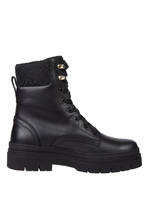 CLEATED LACE-UP Botines con cordones y cuello acolchado negro - Zapatos Mujer