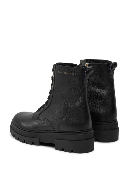 BICOLOR Botas de cuero con cordones negro - Zapatos Mujer