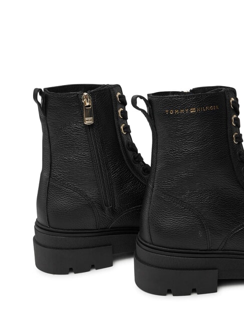BICOLOR Botas de cuero con cordones negro - Zapatos Mujer