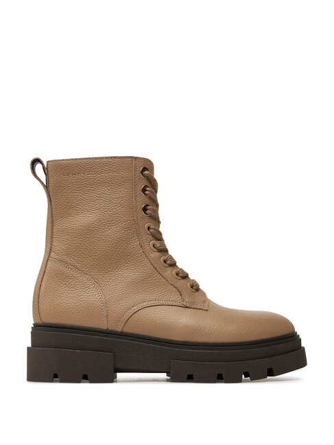 BICOLOR Botas de cuero con cordones beige - Zapatos Mujer