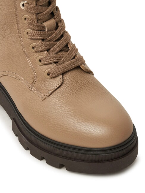 BICOLOR Botas de cuero con cordones beige - Zapatos Mujer