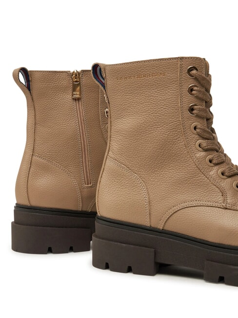 BICOLOR Botas de cuero con cordones beige - Zapatos Mujer