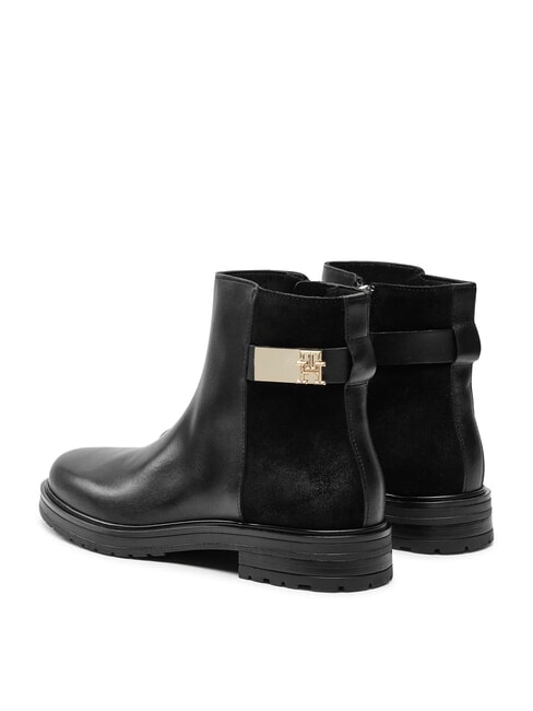 TH Botines bajos de ante y piel negro - Zapatos Mujer