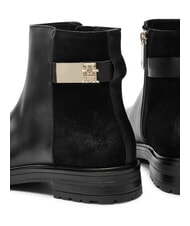 TOMMY HILFIGER TH Botines bajos de ante y piel negro - Zapatos Mujer - 4